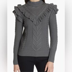 Ted Baker Denita Ruffle Yolk Sweater Charcoal